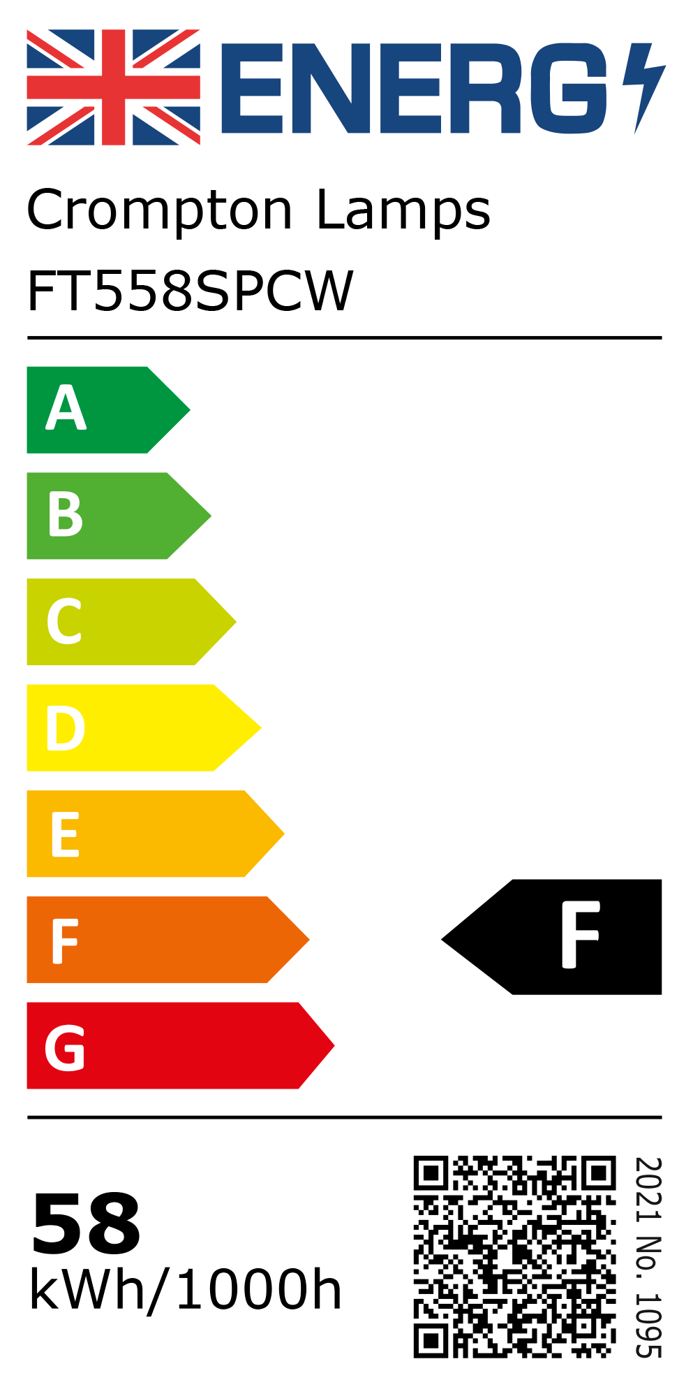 New 2021 Energy Rating Label: Stock Code FT558SPCW