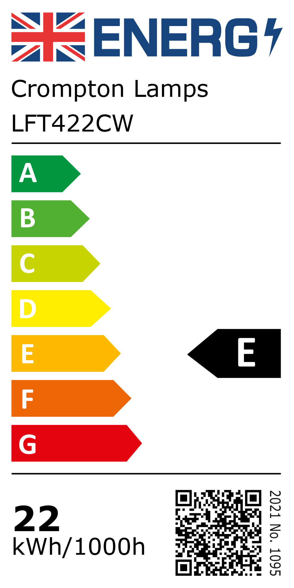 New 2021 Energy Rating Label: Stock Code LFT422CW