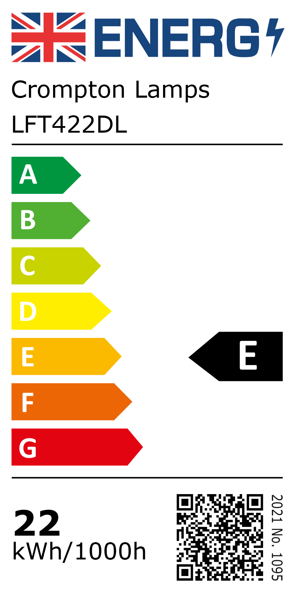 New 2021 Energy Rating Label: Stock Code LFT422DL