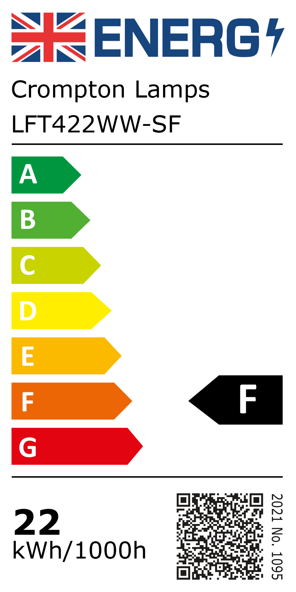 New 2021 Energy Rating Label: Stock Code LFT422WW-SF