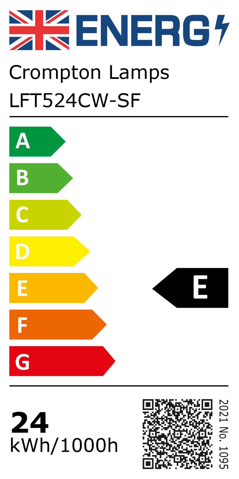 New 2021 Energy Rating Label: Stock Code LFT524CW-SF
