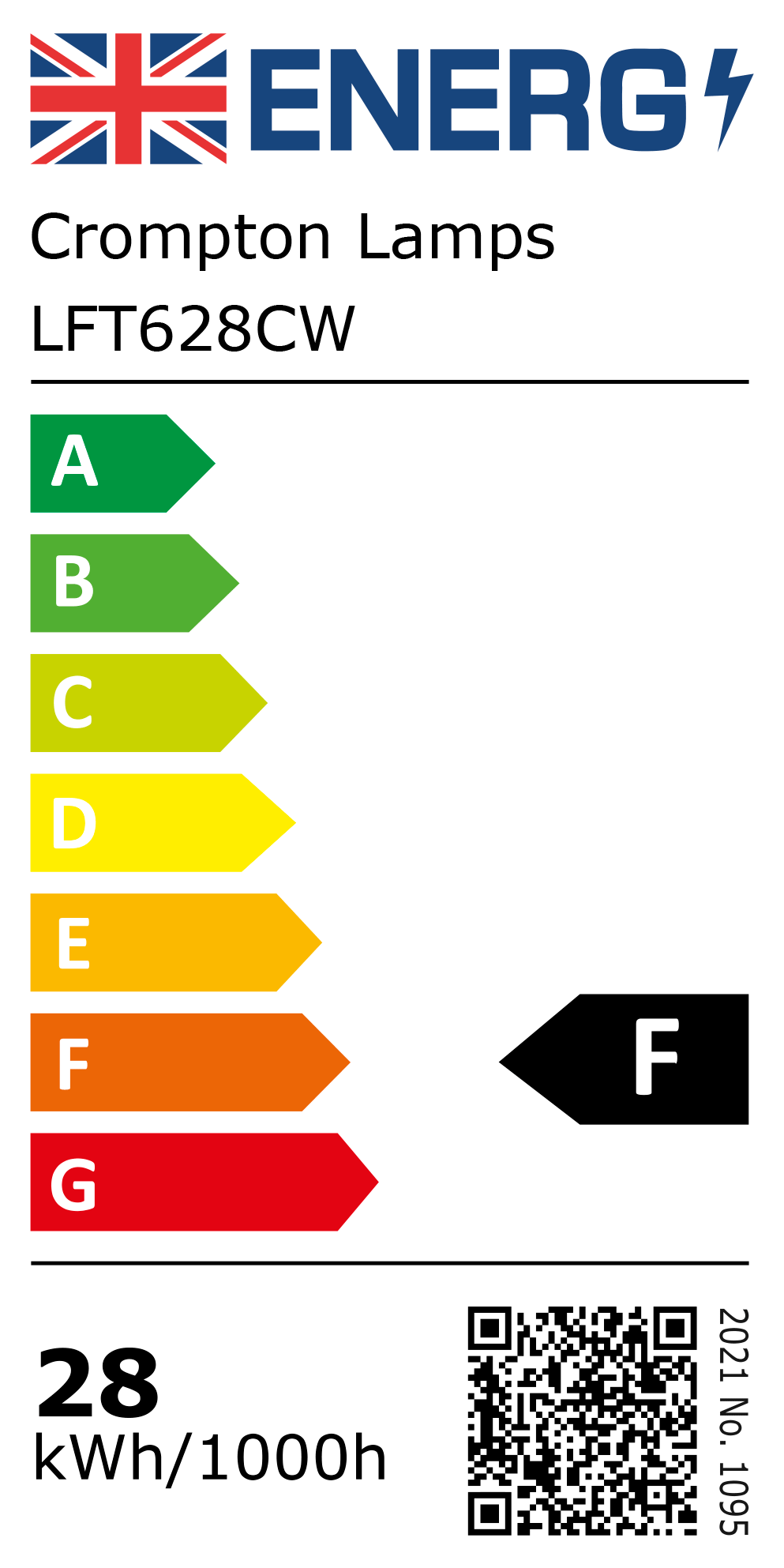 New 2021 Energy Rating Label: Stock Code LFT628CW
