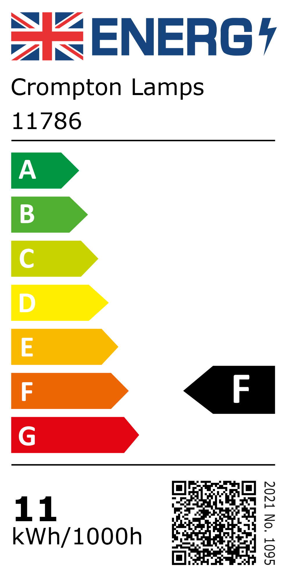 New 2021 Energy Rating Label: Stock Code 11786