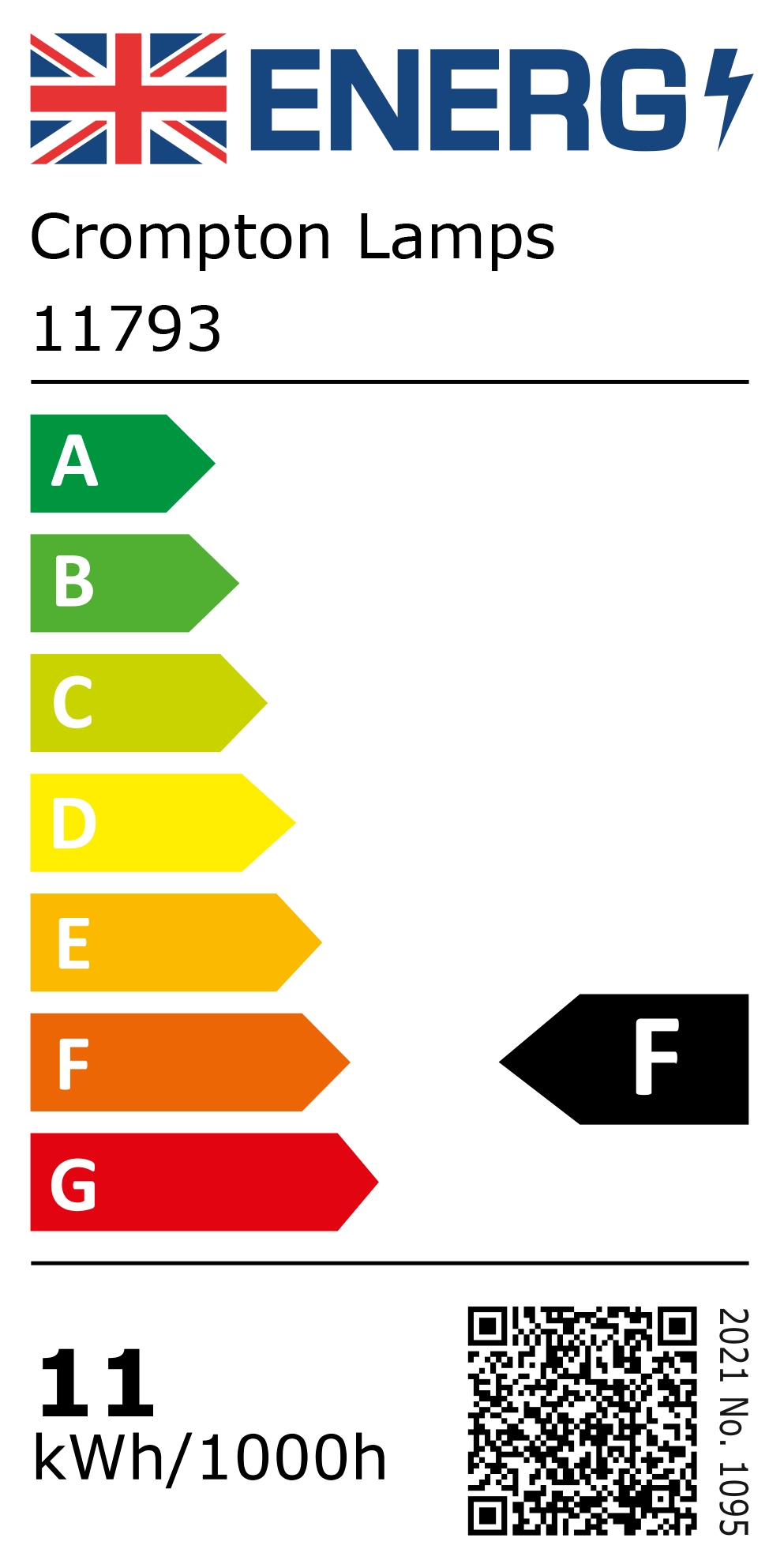 New 2021 Energy Rating Label: Stock Code 11793