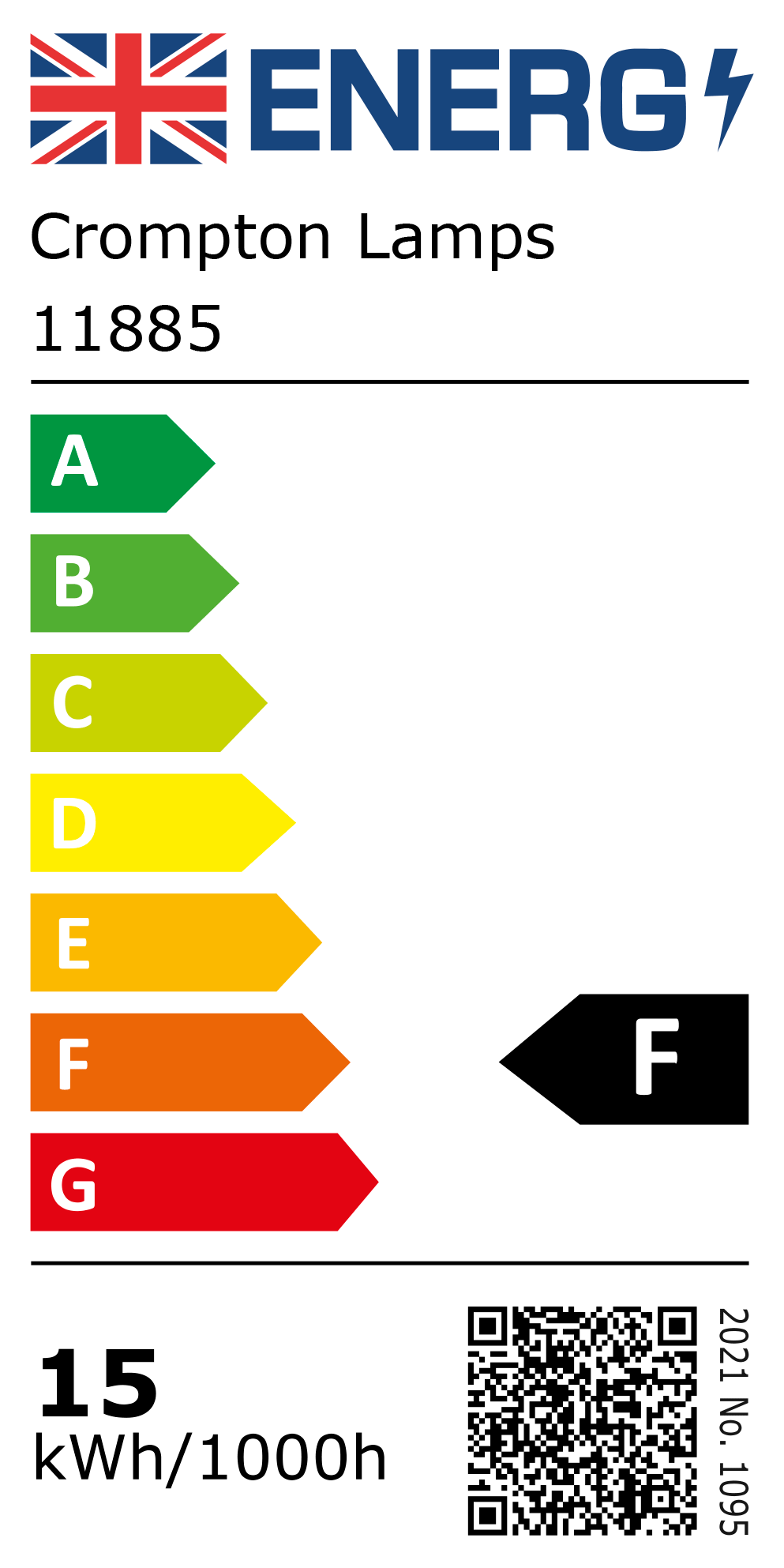 New 2021 Energy Rating Label: Stock Code 11885