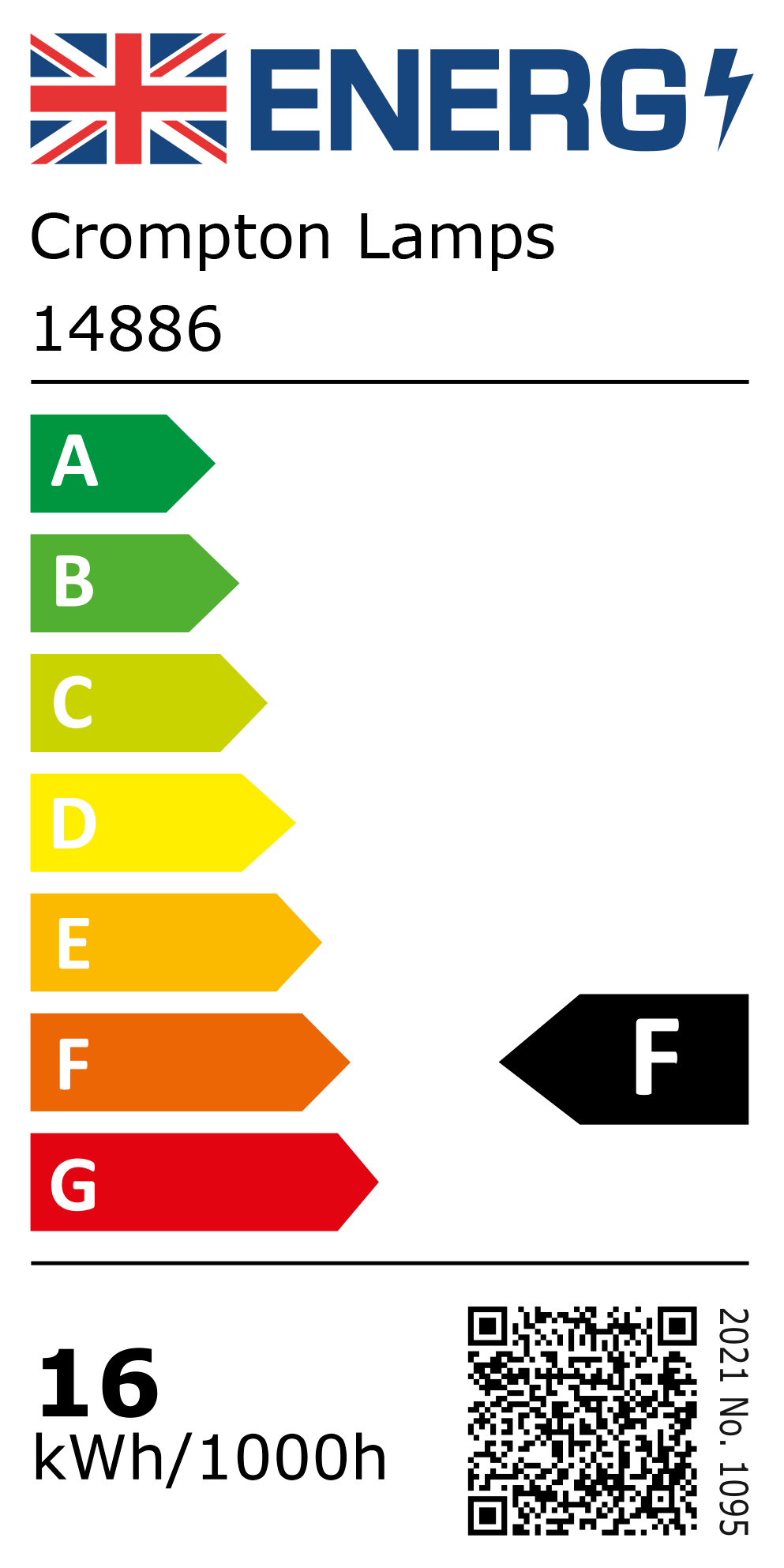 New 2021 Energy Rating Label: Stock Code 14886
