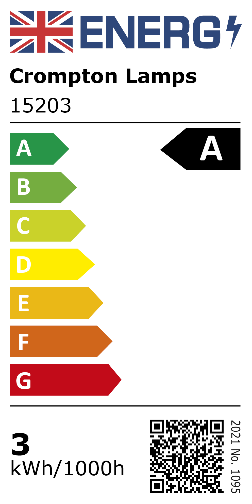 New 2021 Energy Rating Label: Stock Code 15203