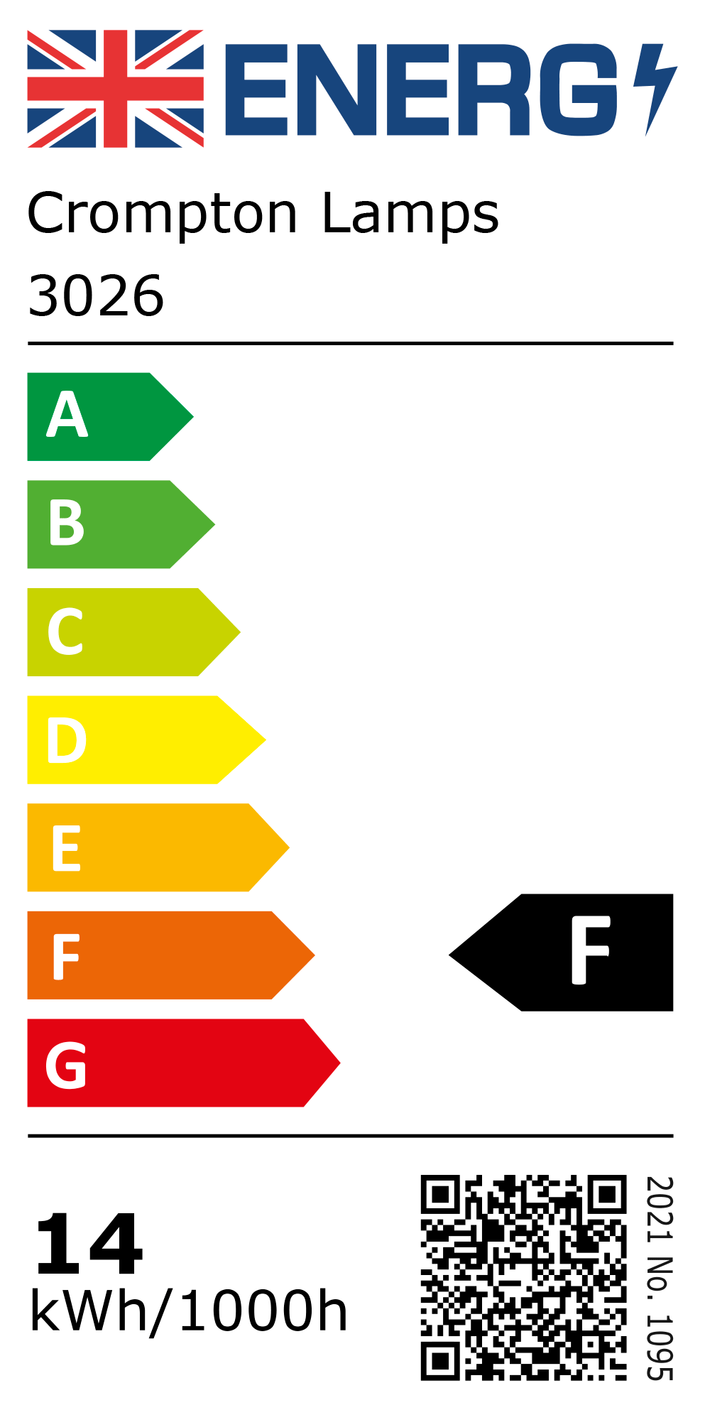 New 2021 Energy Rating Label: Stock Code 3026
