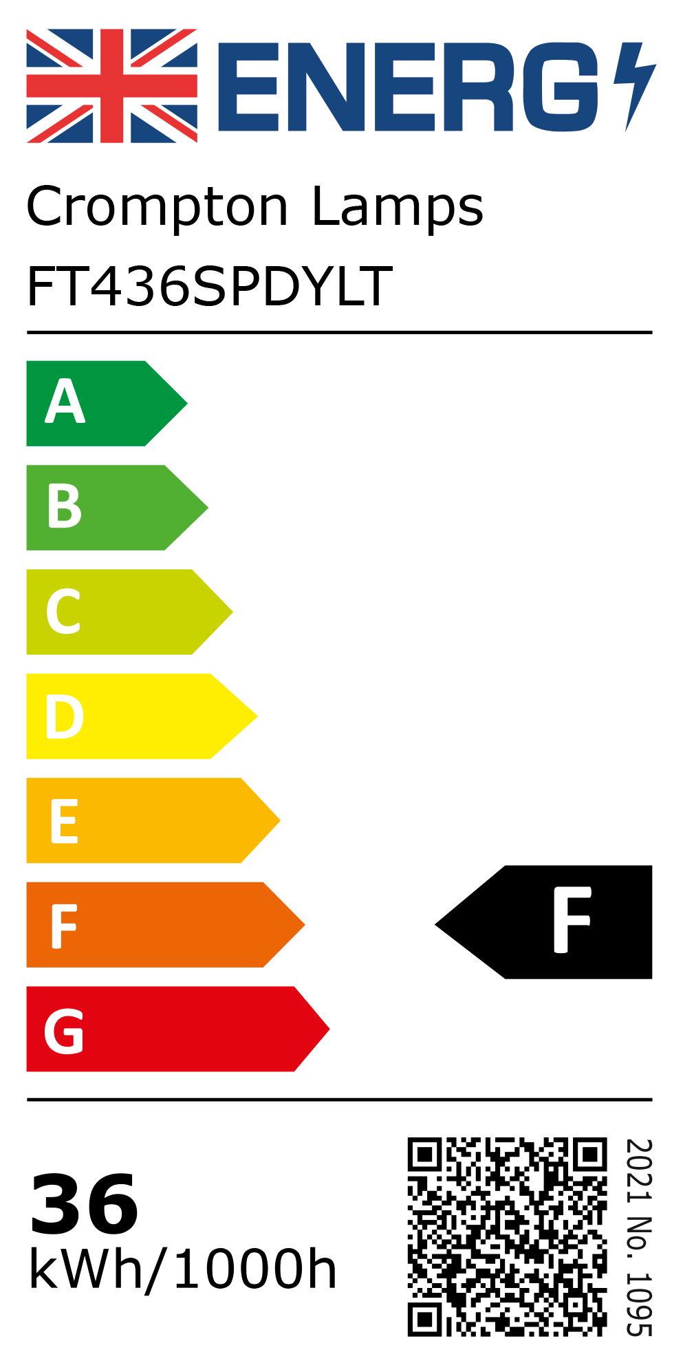 New 2021 Energy Rating Label: Stock Code FT436SPDYLT
