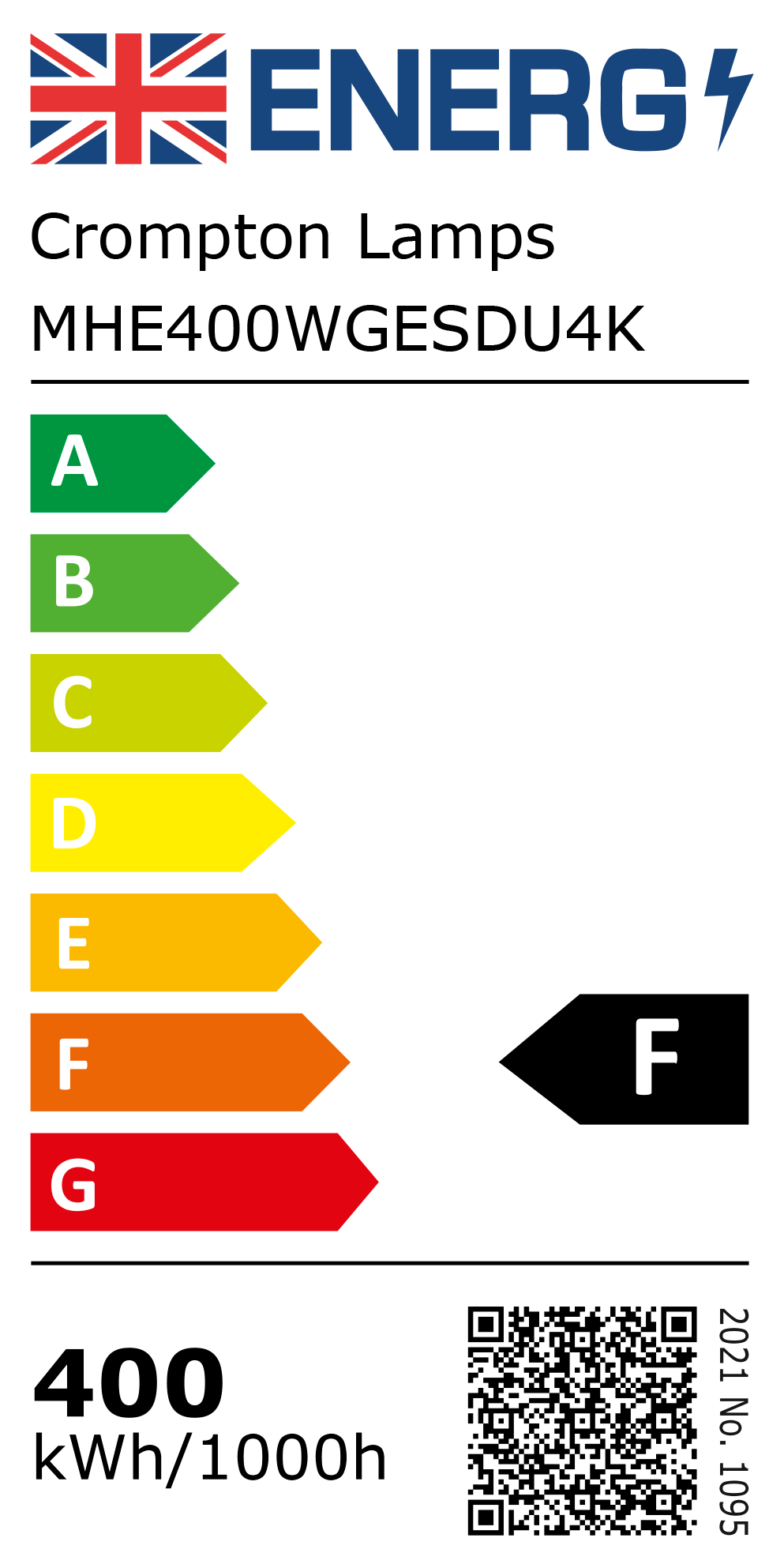 New 2021 Energy Rating Label: Stock Code MHE400WGESDU4K