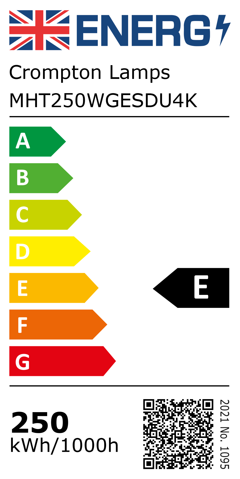 New 2021 Energy Rating Label: Stock Code MHT250WGESDU4K